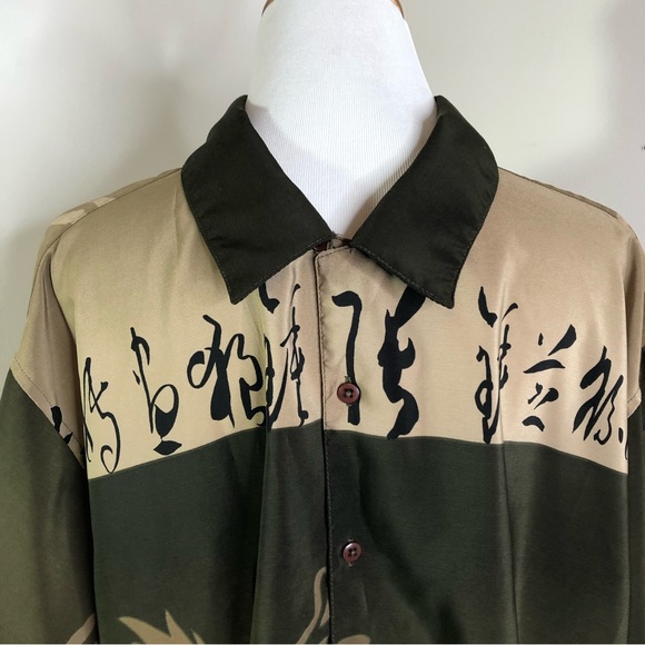 Mens SHIRT Buttondown Short-sleeve Asian/Oriental Art Design - Picture 6 of 11